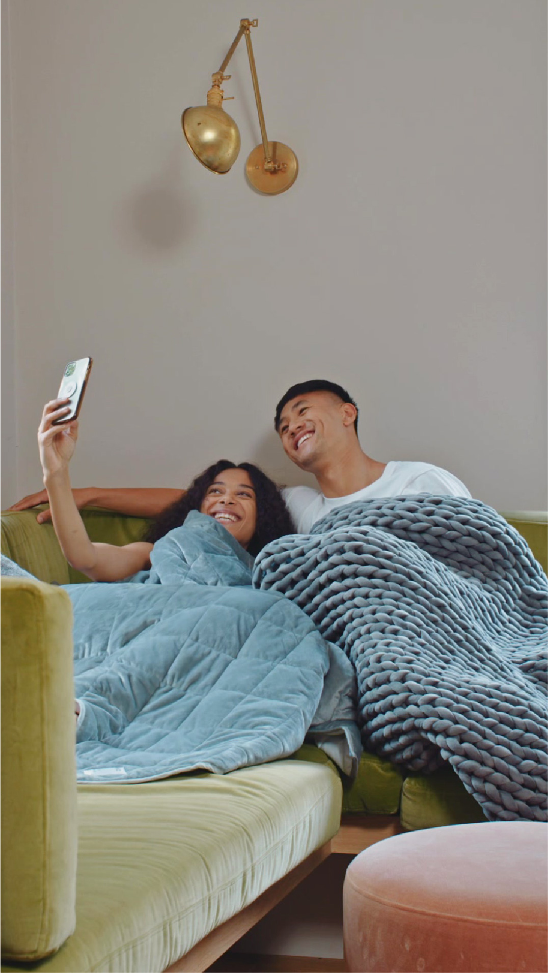 Couple chilling in sofa